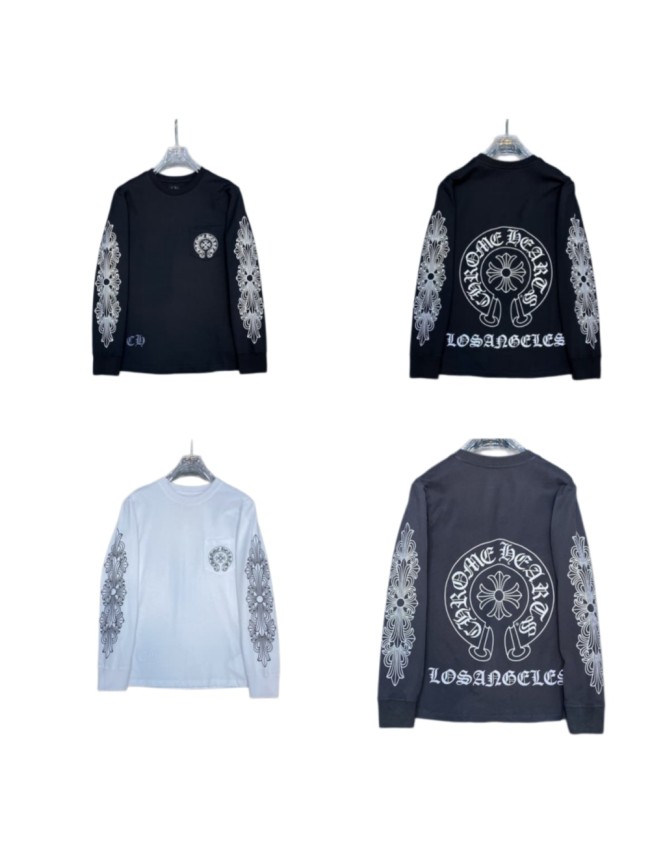 [50% Off]Double arm cross printed long sleeve T-shirt 3 colors 20387245