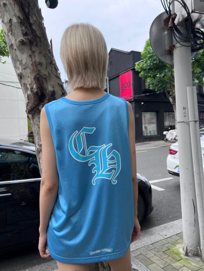 1:1 quality version Vintage Streetwear Front 33 Number Back Gothic Monogram Print Oversized Mesh Sleeveless Tank Top 3 colors 29372671
