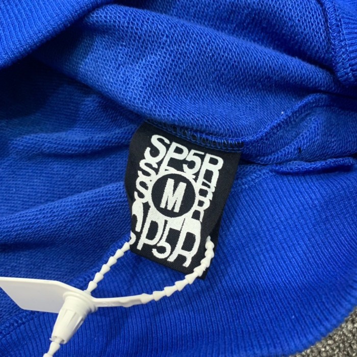 [50% Off]Young Thug Sp5der-White foamed letter blue hoodie 20166787