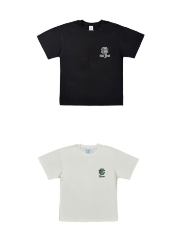 1:1 quality version  Monogram And New York Script Print Loose Fit Breathable Cotton Crew Neck Tee 2 colors 29374989