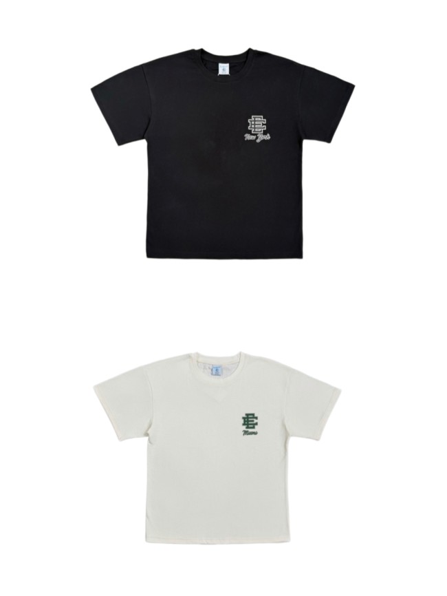 1:1 quality version  Monogram And New York Script Print Loose Fit Breathable Cotton Crew Neck Tee 2 colors 29374989