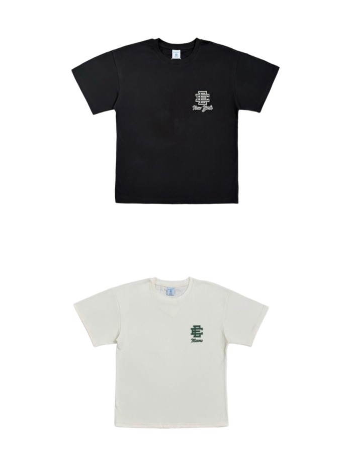 1:1 quality version  Monogram And New York Script Print Loose Fit Breathable Cotton Crew Neck Tee 2 colors 29374989