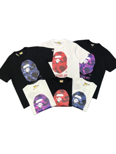 [50% Off]1:1 quality version Camouflage great ape head letter print tee 6 colors 21608121