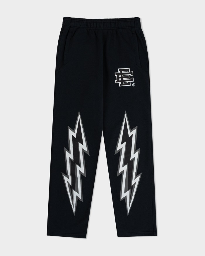 1:1 quality version Streetwear Chest Monogram And Side Lightning Graphic Print Hoodie & Pants Tracksuit Set 2 colors 29375014