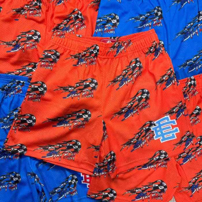 Streetwear All Over Dart Print Loose Fit Breathable Mesh Athletic Shorts 2 colors 29374886