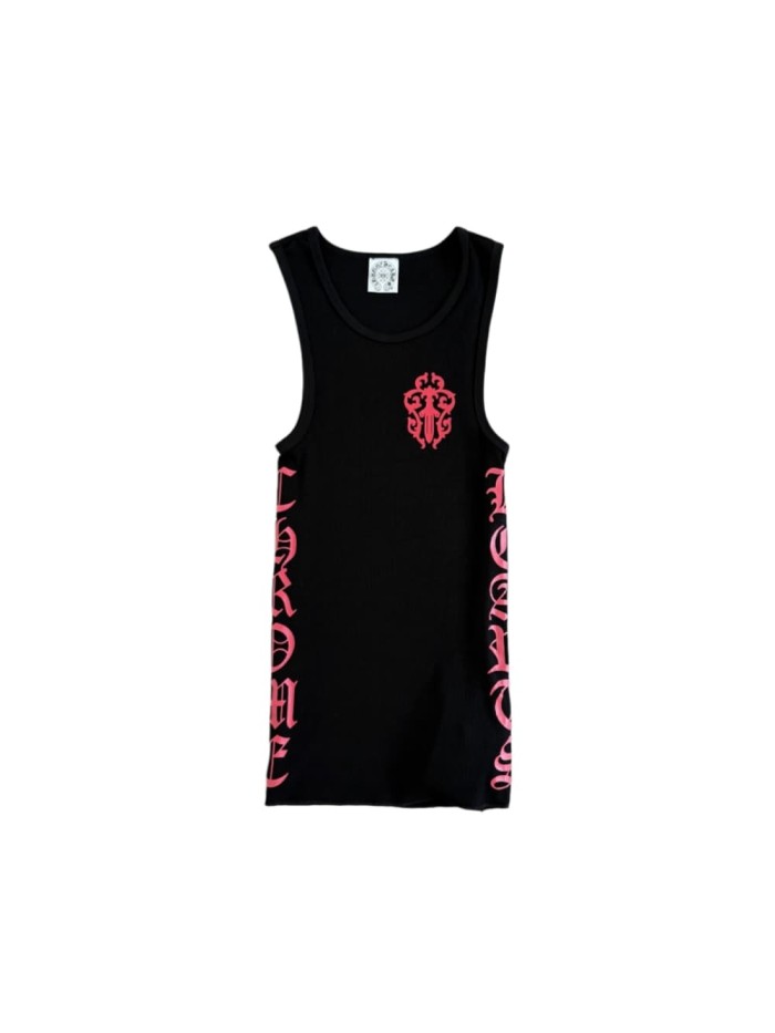 1:1 quality version Classic Vintage Red Cross Sanskrit Print Knit Tank Tops For Girls 29380174