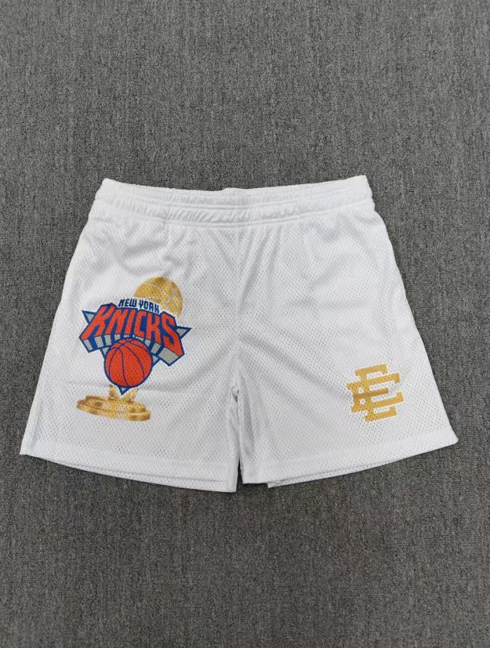 Eric Emanuel Streetwear New York Knicks Trophy Graphic And Side Monogram Print Mesh Athletic Shorts 2 colors 29378329