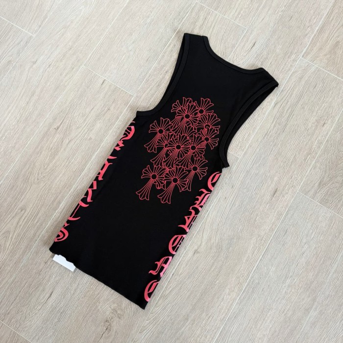 1:1 quality version Classic Vintage Red Cross Sanskrit Print Knit Tank Tops For Girls 29380174