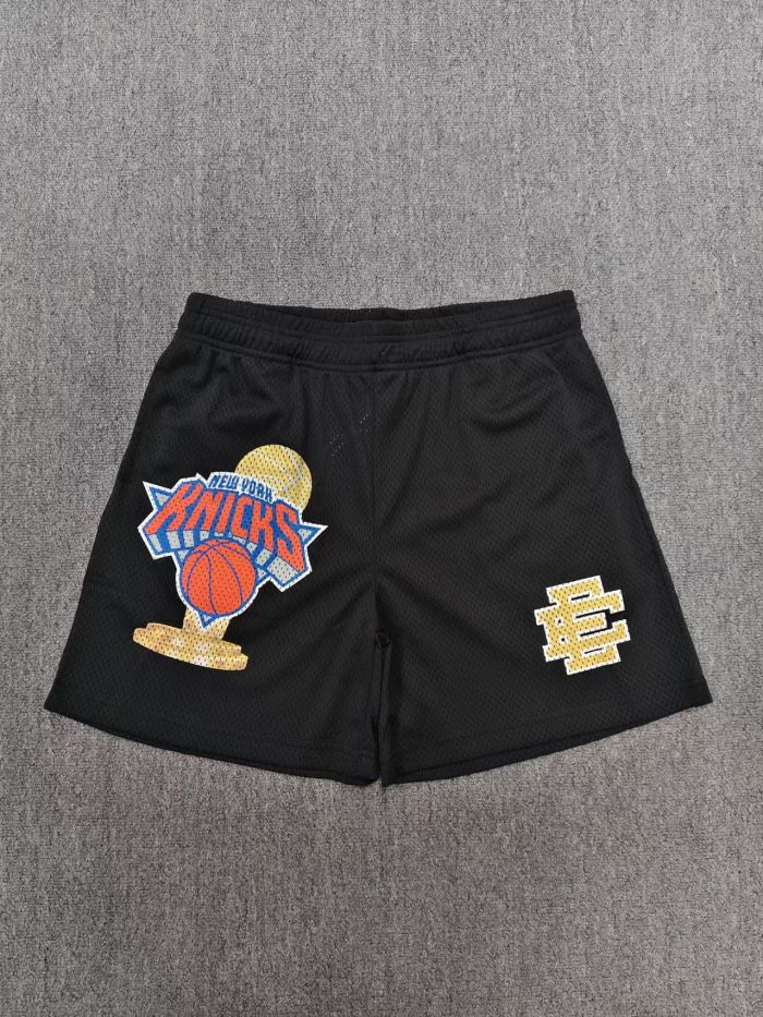 Eric Emanuel Streetwear New York Knicks Trophy Graphic And Side Monogram Print Mesh Athletic Shorts 2 colors 29378329