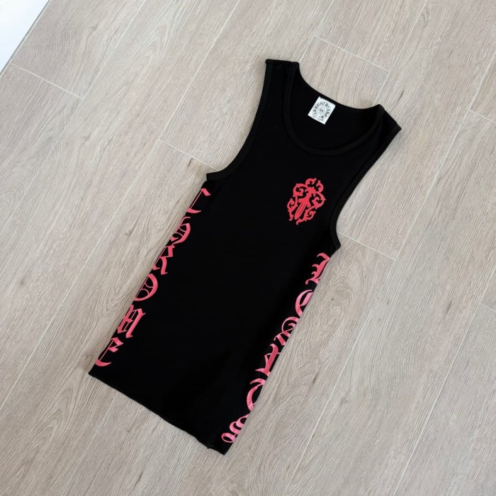 1:1 quality version Classic Vintage Red Cross Sanskrit Print Knit Tank Tops For Girls 29380174