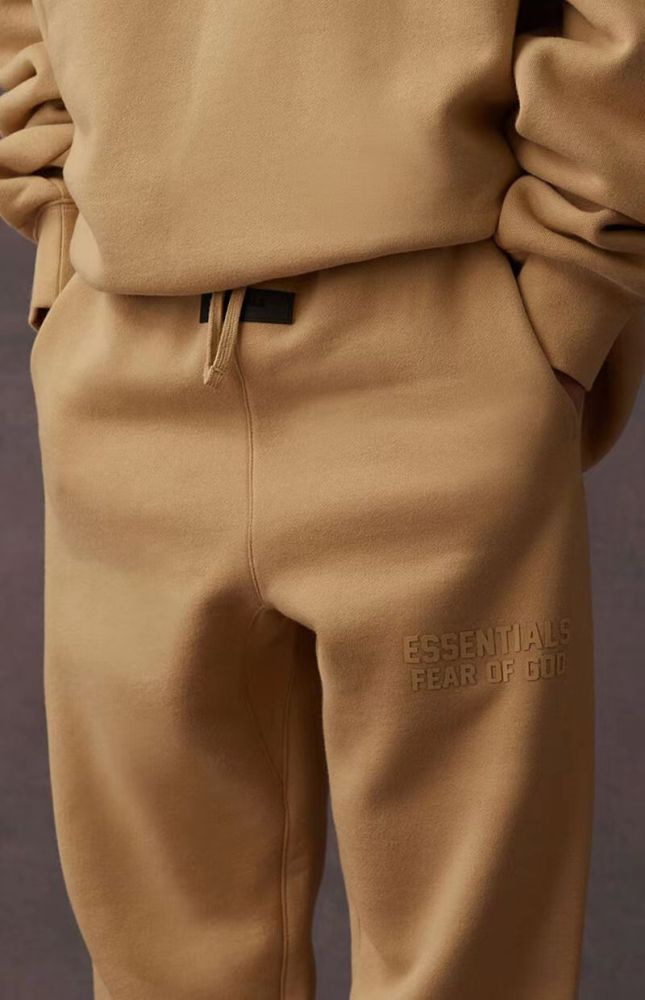 [50% Off]Fear Of God (Essentials) [Big & Tall for weights up to 220 lbs]1:1 quality version 3-D Silicone Drawstring Sweatpants 6 colors 22686201