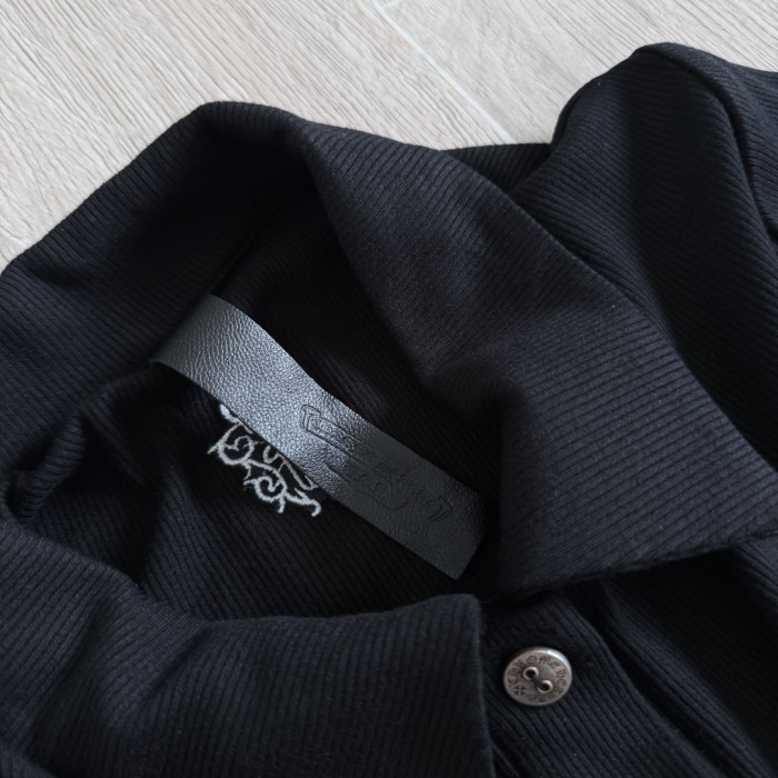 1:1 quality version Y2K Street Cross Gothic Letter Embroidery Ribbed Slim Fit Polo Dress 2 colors 29380249