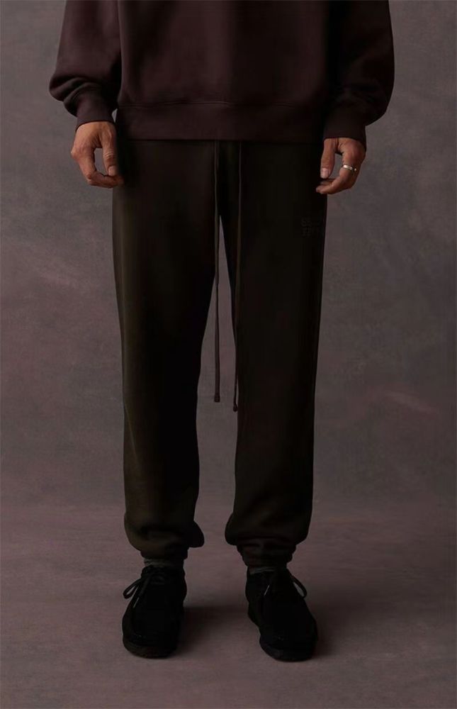 [50% Off]Fear Of God (Essentials) [Big & Tall for weights up to 220 lbs]1:1 quality version 3-D Silicone Drawstring Sweatpants 6 colors 22686201