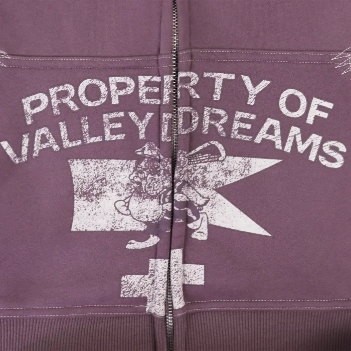 Vintage Street Washed Distressed Letter Print Stitched Zip Up Hoodie 3 colors 29380489