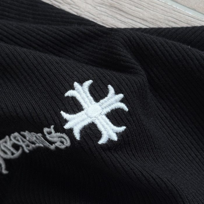 1:1 quality version Y2K Street Cross Gothic Letter Embroidery Ribbed Slim Fit Polo Dress 2 colors 29380249