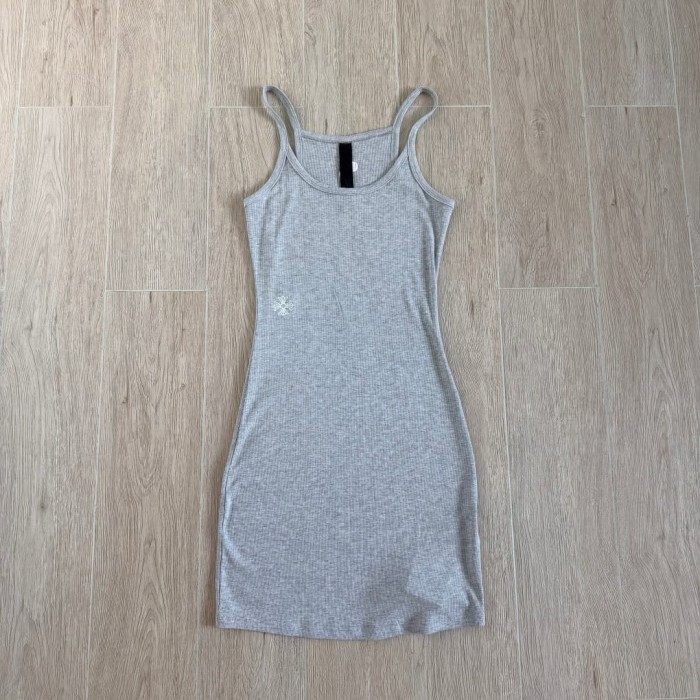 1:1 quality version Vintage Street Minimal Side Chest Embroidery Ribbed Stretch Spaghetti Strap Bodycon Dress Top For Girls 3 colors 29380202