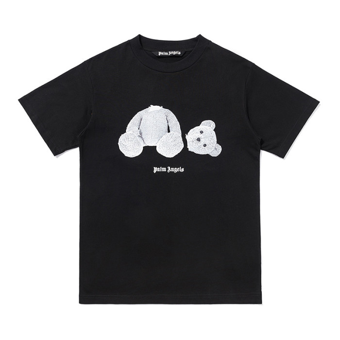 [50% Off]Palm Angels Black and White Dissolving Bear Short Sleeve 22717717