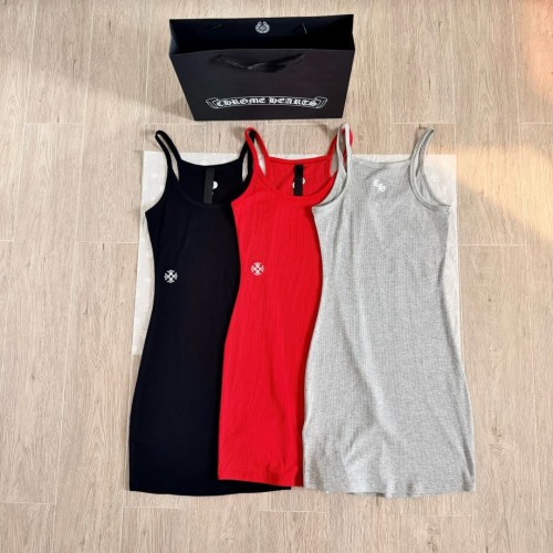 1:1 quality version Vintage Street Minimal Side Chest Embroidery Ribbed Stretch Spaghetti Strap Bodycon Dress Top For Girls 3 colors 29380202