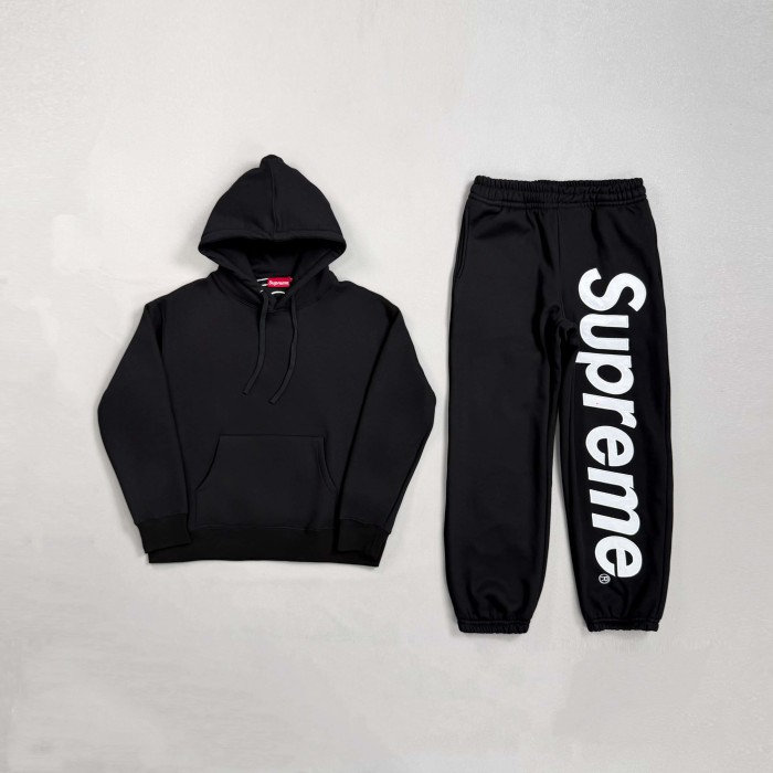 1:1 quality version Streetwear Vertical Big Letter Back Print Hoodie & Pants Tracksuit Set 2 colors 29382490