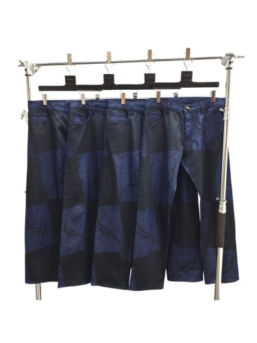 1:1 quality version Matty Boy Checkerboard Black And Blue Patchwork All-Seeing Eye Straight Leg Jeans 29382887