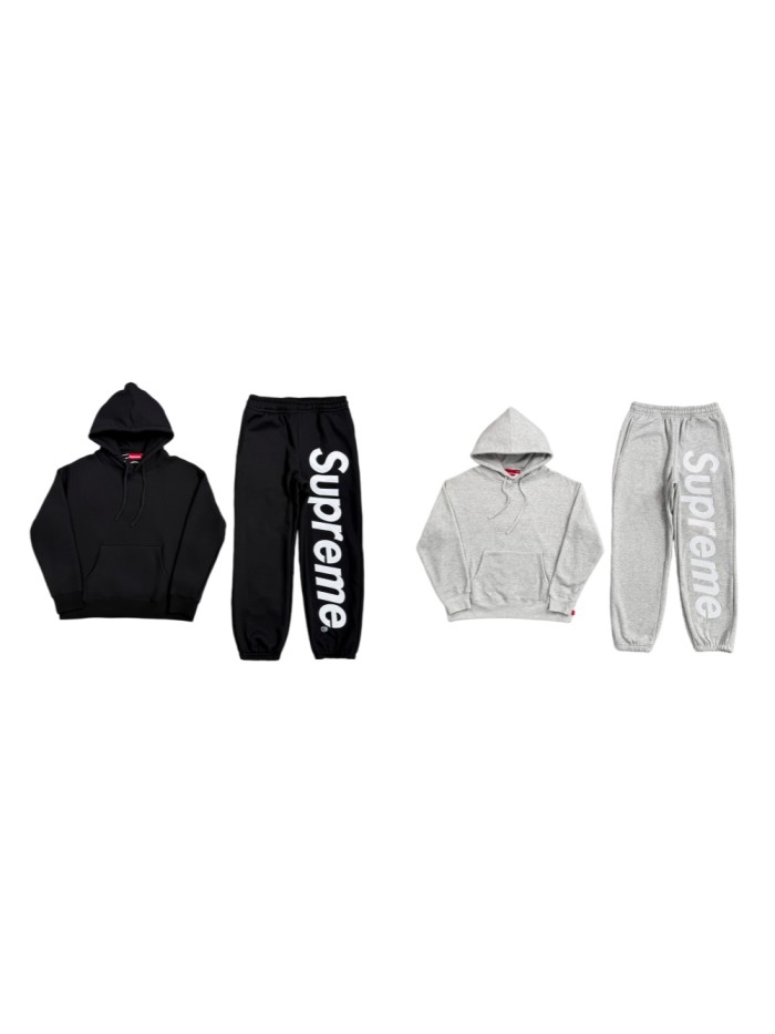 1:1 quality version Streetwear Vertical Big Letter Back Print Hoodie & Pants Tracksuit Set 2 colors 29382490