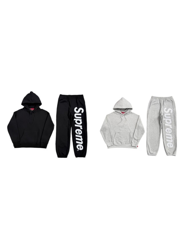 1:1 quality version Streetwear Vertical Big Letter Back Print Hoodie & Pants Tracksuit Set 2 colors 29382490
