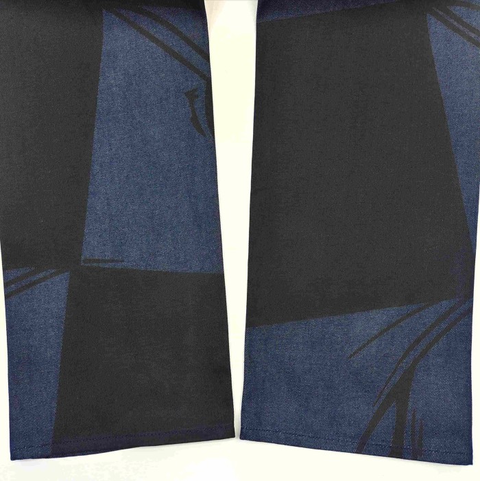 1:1 quality version Matty Boy Checkerboard Black And Blue Patchwork All-Seeing Eye Straight Leg Jeans 29382887