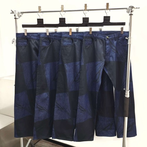 1:1 quality version Matty Boy Checkerboard Black And Blue Patchwork All-Seeing Eye Straight Leg Jeans 29382887