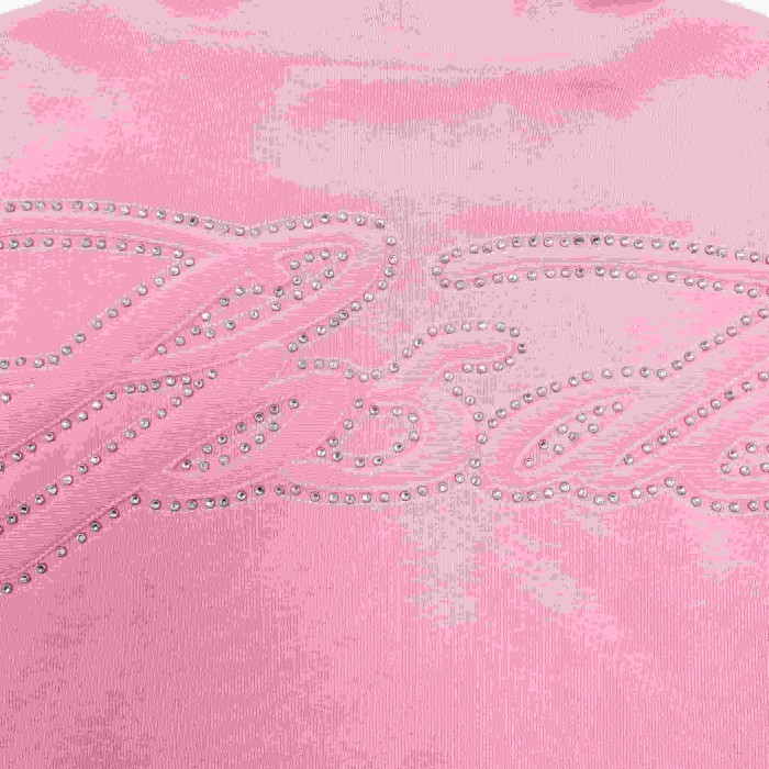 Sp5der [Big & Tall for weights up to 220 lbs]1:1 quality version 3D Letter Embroidered Rhinestone Stud Pink Zip Up Hoodie & Pants Set 29382871