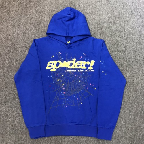 [50% Off]Sp5der Yellow Letter Star Spiderweb Print Hoodie 22779218