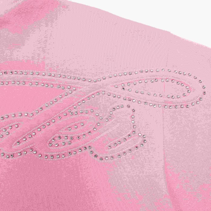 Sp5der [Big & Tall for weights up to 220 lbs]1:1 quality version 3D Letter Embroidered Rhinestone Stud Pink Zip Up Hoodie & Pants Set 29382871