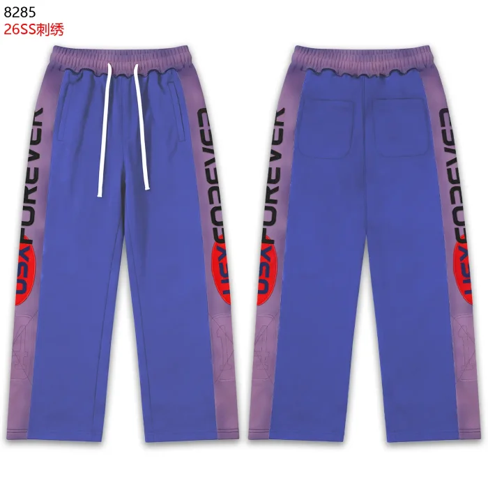 Streetwear Vintage Washed Color Block NEW YORK Letter Zip Up Hoodie & Wide Leg Sweatpants Set 2 colors 29383845
