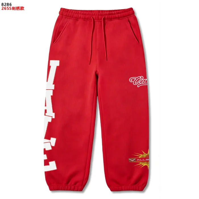 American Street Style White Bold Letter Print Cursive Embroidered Drawstring Sweatpants 3 colors 29383867