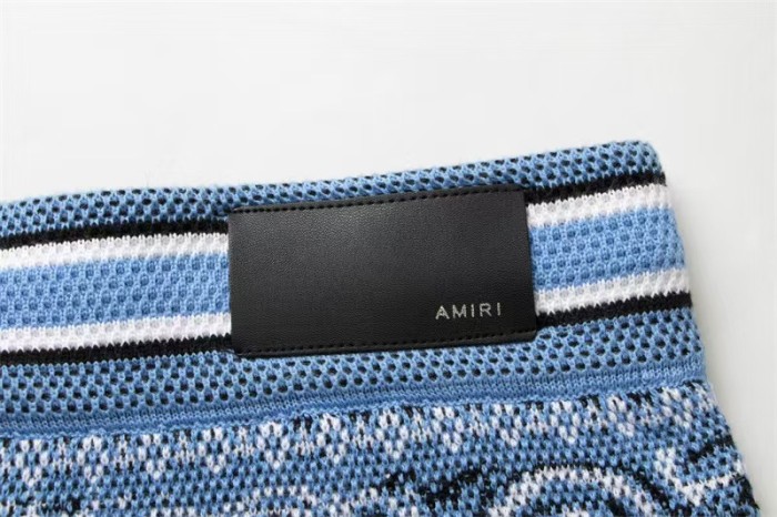 Amiri 1:1 quality version Unisex Paisley Jacquard Knit Drawstring Casual Pattern Shorts 5 colors 29383917