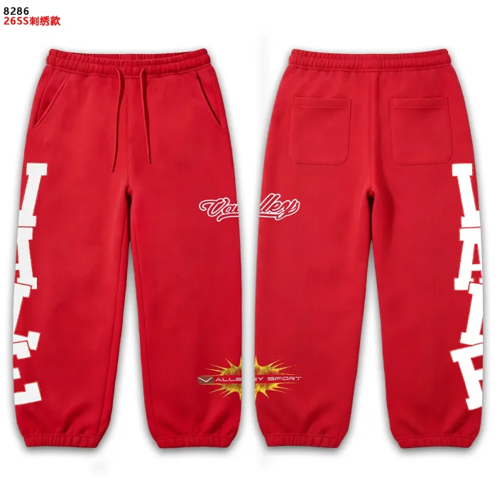 American Street Style White Bold Letter Print Cursive Embroidered Drawstring Sweatpants 3 colors 29383867