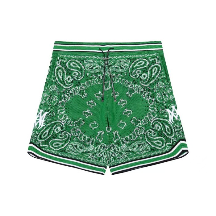 Amiri 1:1 quality version Unisex Paisley Jacquard Knit Drawstring Casual Pattern Shorts 5 colors 29383917