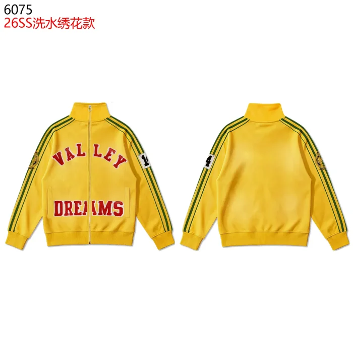 American Sporty Red Embroidered Letter White Side Stripe Washed Stand Collar Zip Up Hoodie 3 colors 29384009