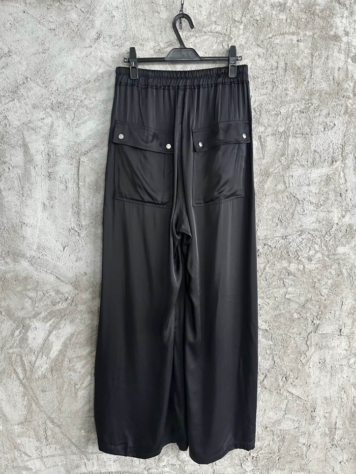 1:1 quality version Autumn Winter Acetate Drawstring Elastic Waist Loose Wide Leg Pants  29384162