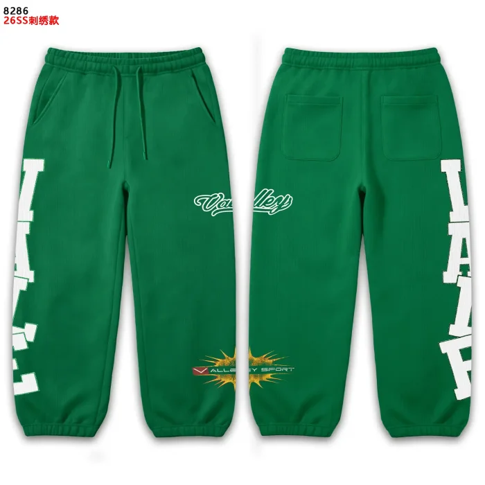 American Street Style White Bold Letter Print Cursive Embroidered Drawstring Sweatpants 3 colors 29383867