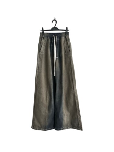 1:1 quality version Washed Cement Grey Hand Stone Wash Drawstring Pocket Wide Leg Pants 29384167