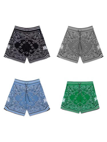 Amiri 1:1 quality version Unisex Paisley Jacquard Knit Drawstring Casual Pattern Shorts 5 colors 29383917