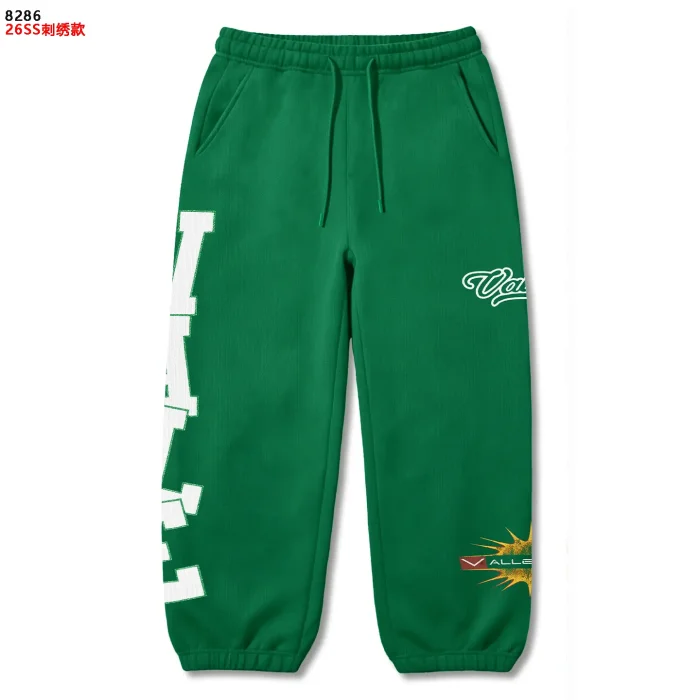 American Street Style White Bold Letter Print Cursive Embroidered Drawstring Sweatpants 3 colors 29383867