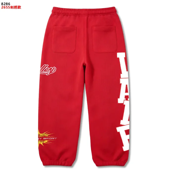 American Street Style White Bold Letter Print Cursive Embroidered Drawstring Sweatpants 3 colors 29383867