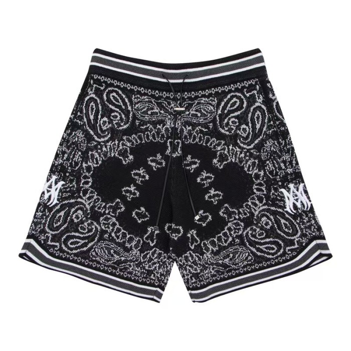 Amiri 1:1 quality version Unisex Paisley Jacquard Knit Drawstring Casual Pattern Shorts 5 colors 29383917