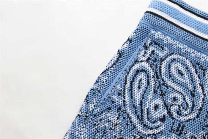 Amiri 1:1 quality version Unisex Paisley Jacquard Knit Drawstring Casual Pattern Shorts 5 colors 29383917