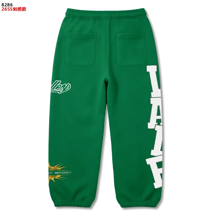 American Street Style White Bold Letter Print Cursive Embroidered Drawstring Sweatpants 3 colors 29383867