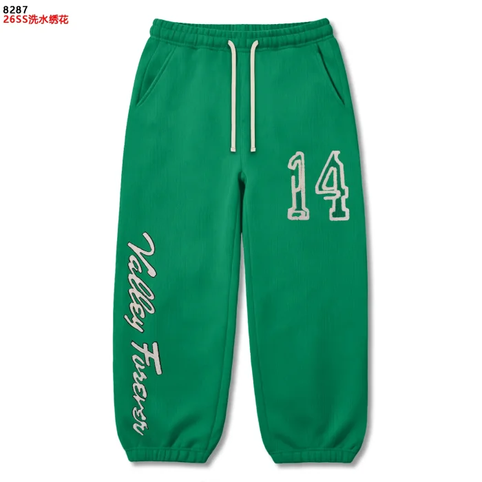 Vintage Streetwear Washed Script Letter Embroidery Elastic Drawstring Cuff Jogger Sweatpants 3 colors 29383988