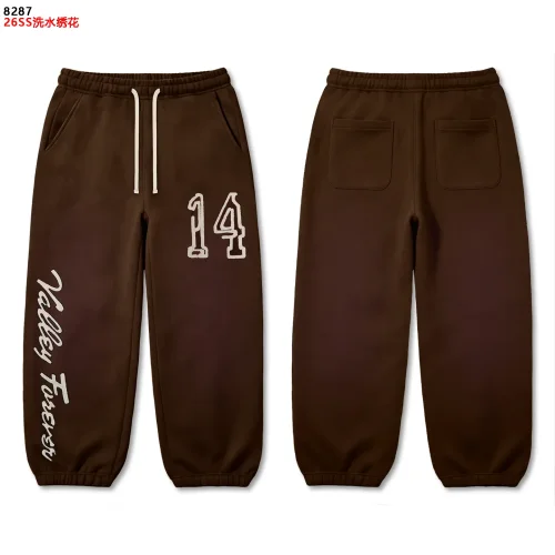 Vintage Streetwear Washed Script Letter Embroidery Elastic Drawstring Cuff Jogger Sweatpants 3 colors 29383988