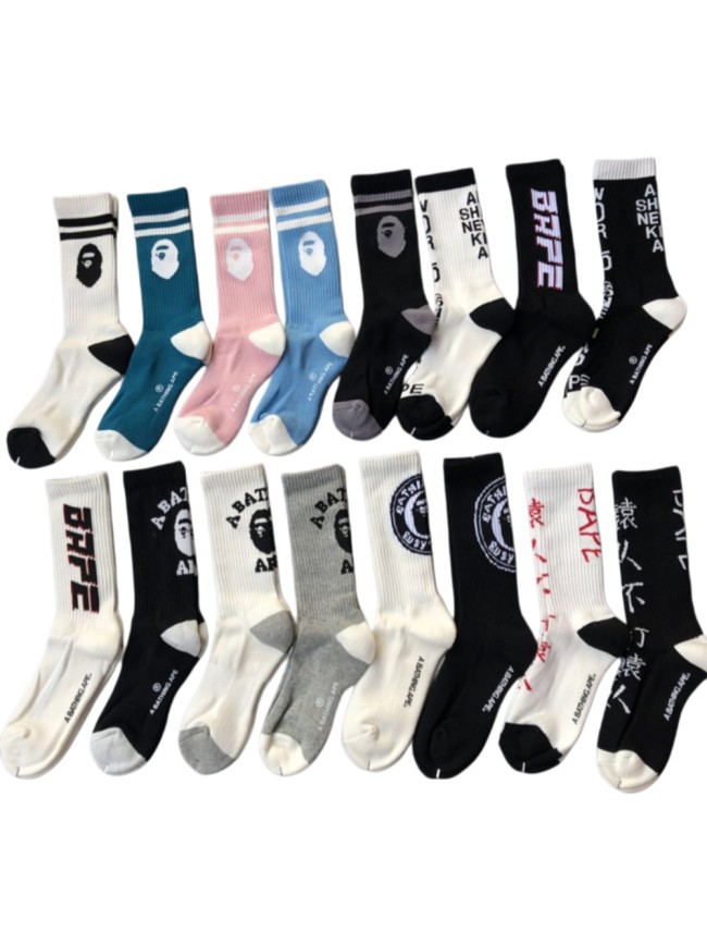 [50% Off]A Bathing Ape Bape Summer High Street Sweat Wicking Cartoon Socks 22866801