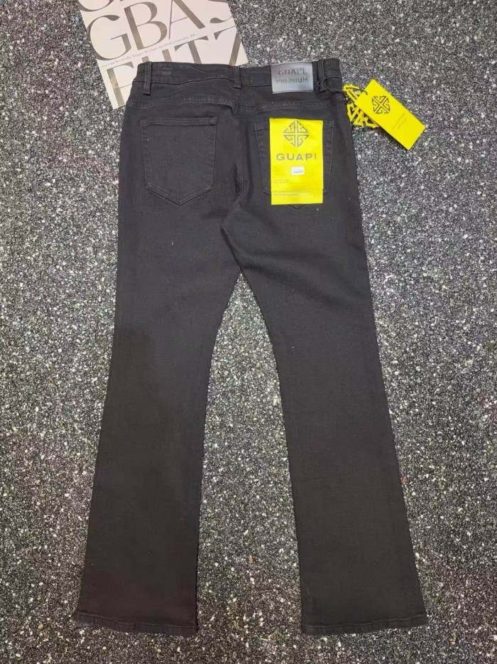 Guapi 1:1 quality version Geometric Diamond Rhinestone All Over Print Slim Flare Denim Jeans 2 colors 29385362